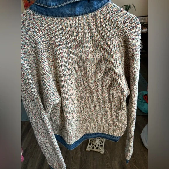 Blank NYC Colorful Knit and Denim Jean Jacket - Picture 4 of 4